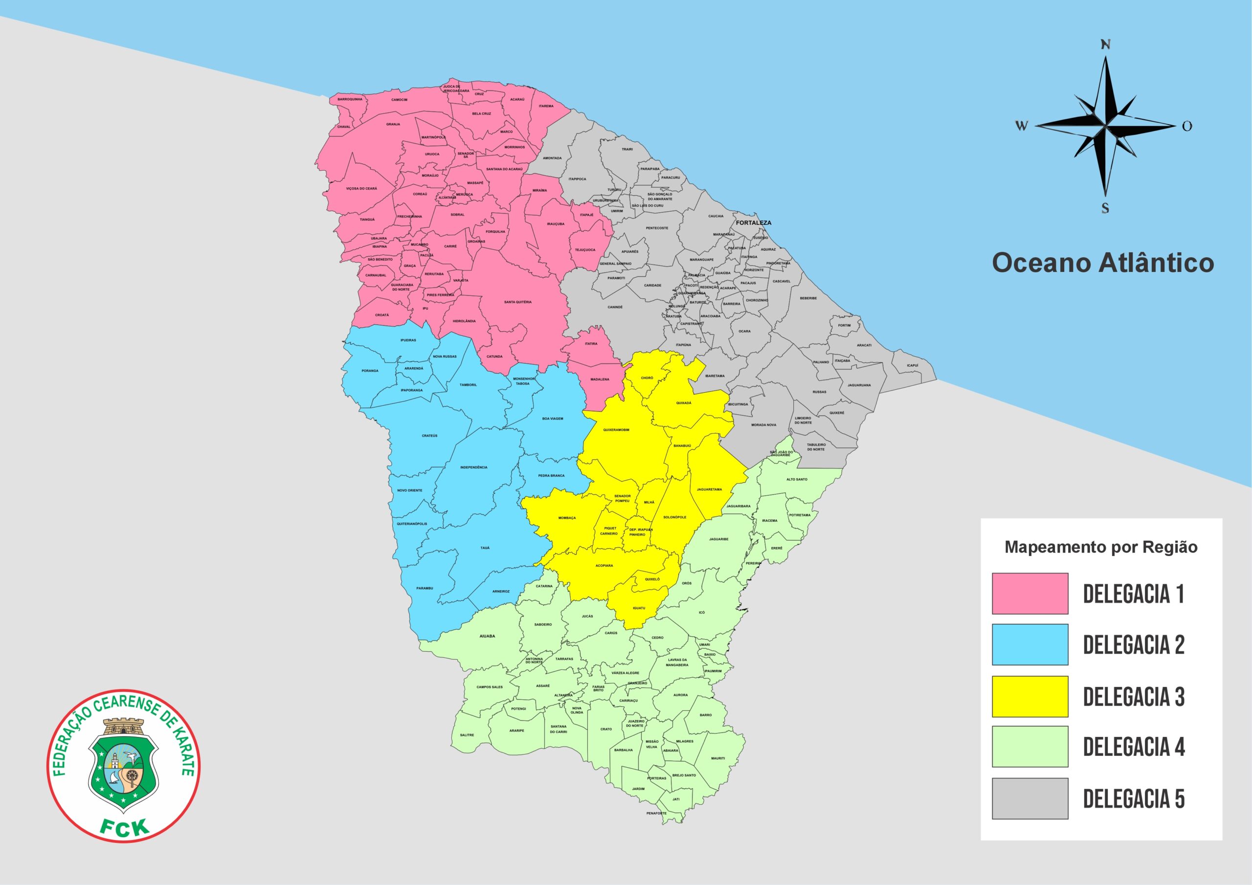 Mapa com Delegacias
